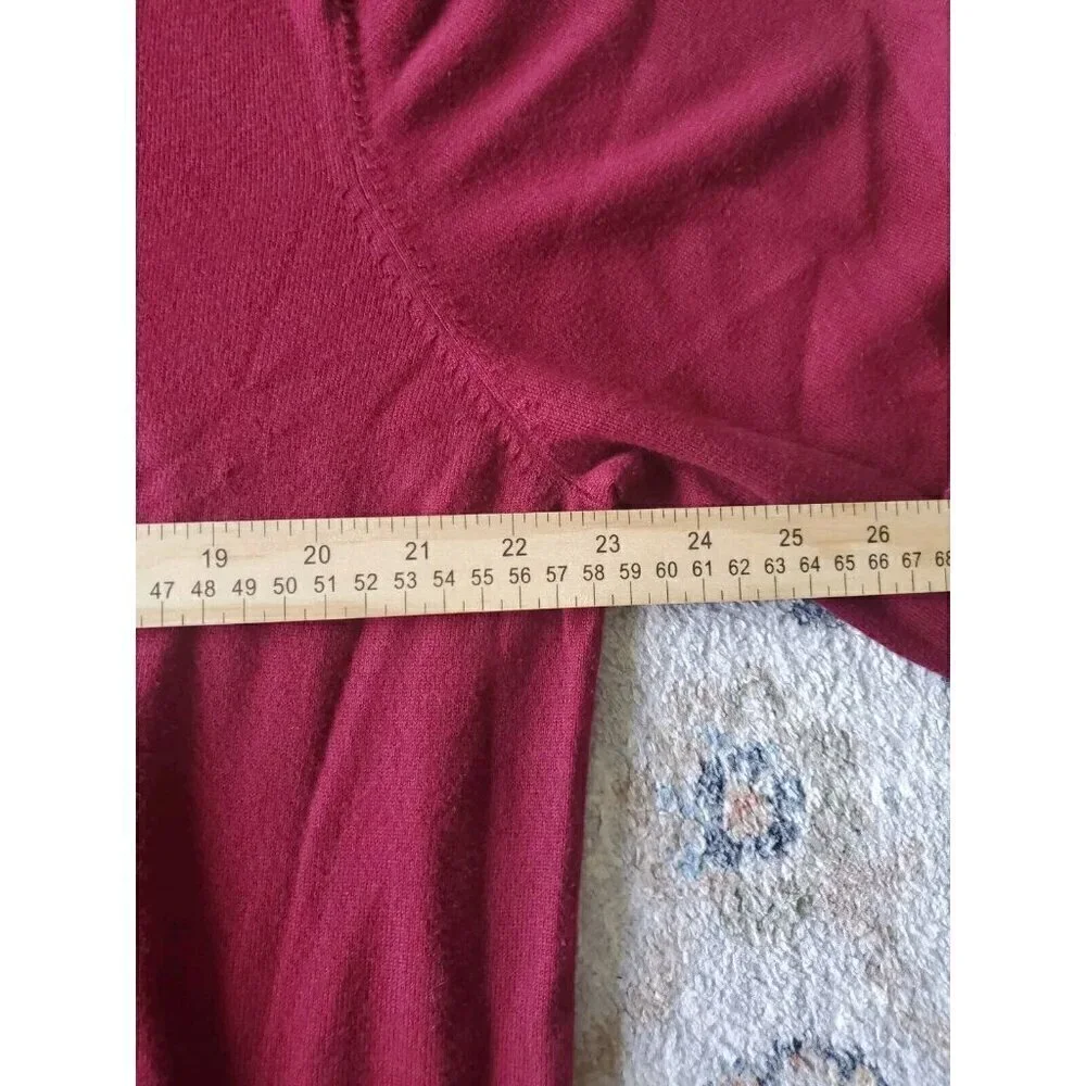 Michael Kors Sweater Mens Size XL Knit Burgundy V Neck Pullover‎ Preppy Classy